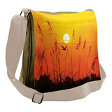 Bolso De Mensajero - Ambesonne Nature Bag, Flying Birds At D