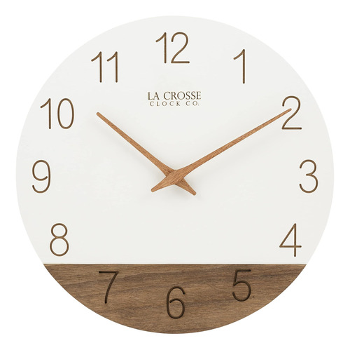 La Crosse B 12 Reloj De Pared Analógico De Cuarzo, Madera De