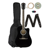 Fender Fa-125ce - Conjunto De Guitarra Electroacústica, Negr