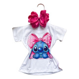 Blusa Infantil Menina T- Shirt  Disney -stitch - Minnie Etc