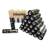 Kit 24 Un Ribbon Cera 110x74 Armor Inkanto Argox Zebra Elgin Cor Da Tinta Preto