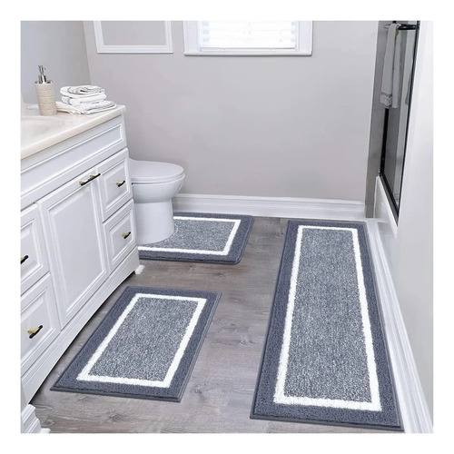 3pz Avanzado Tapete Para Baño Antideslizante Absorbente Suav