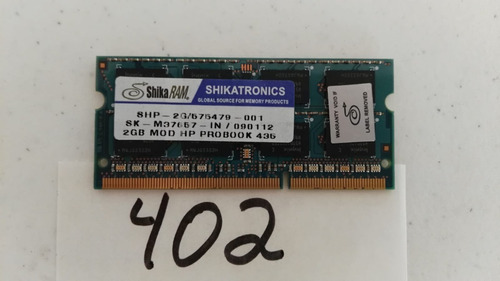 Memoria  2gb  Shikatronics 2gb Ddr3-1600mhz1 204-pin Sodim