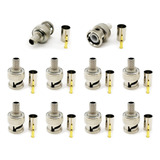 10 Unidades Bnc Macho Engarzado Conector A Rg59/62 Bnc Macho