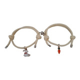 Pulsera Delicada Amistad Niñas Conejo Zanahoria Crema