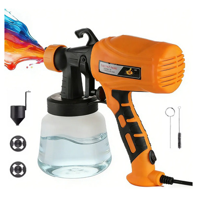 Pistola De Pintura,550w Pistola Para Pintar Eléctrica Recipiente 950ml,pulverizador De Pintura O Tinte, Ajustabilidad Completa Para Terrazas De Madera, Armarios, Muebles Y Carpintería, Casas, Paredes