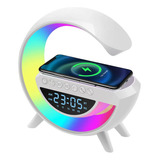 Velador Cargador Led Inalambrico Reloj Parlante Bluetooth
