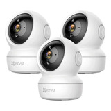 Kit 3 Camara Ip Wifi Ezviz C6n 2mp Domo-seguridad-vigilancia Color Blanco