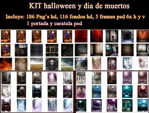 Frames Plantillas Kit Halloween Fondos Dia De Muertos Psd