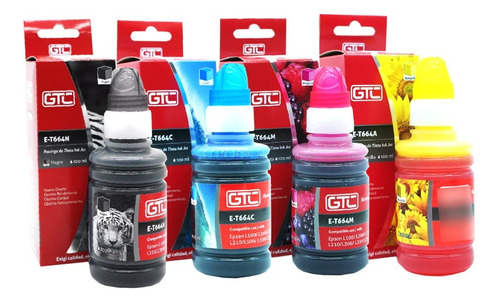 Combo 4 Colores Sistema Continuo Epson T6641/2/3/4 L210 L355