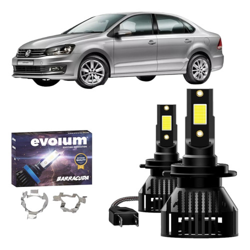 Kit Focos Led H7 Vw Vento 2016-2021 Bajas Mas Bases 11000lm