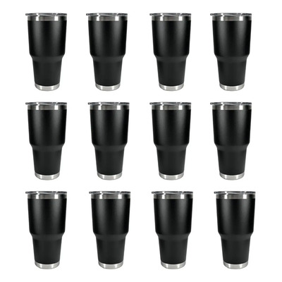 12 Pz Vasos Termos Térmicos 30 Oz Acero Inoxidable Negro 30 Oz | Envío gratis