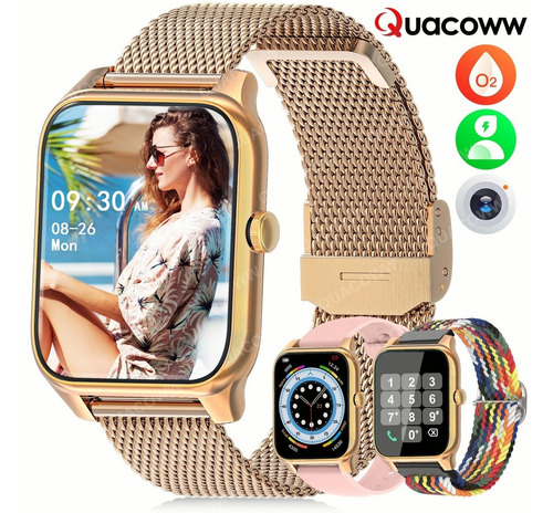 Quacoww Smartwatch Mujer Reloj Inteligente Bluetooth Llamada