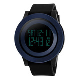 Relógio De Pulso Skmei Esportiva 1142 Com Corpo Preto,  Digital, Para Masculino, Fundo  Preto, Com Correia De Silicone Cor Preto, Subdials De Cor Cinza, Ponteiro De Minutos/segundos Cinza, Bisel Cor A