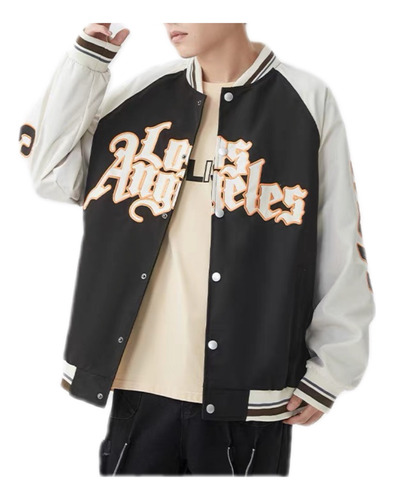 Chaqueta De Béisbol Con Estampado Guapo Casual Versátil