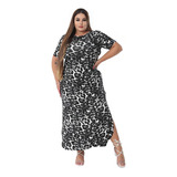 Vestido Longo Plus Size Onça Moda Animal Print Oncinha Lindo