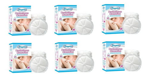 6 Pack Protectores Mamarios X30 U Con Gel Y Adhesivo Dispita