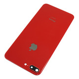 Tapa Trasera Cristal Con Lente Para iPhone 8 Plus Rojo Adhes