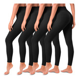 Paquete De 4 Leggings Para Mujer, Levantamiento De Glteos, C