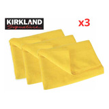 3 Piezas Toallas De Microfibra Amarilla Trapo 40x40 Kirkland