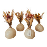 Florero Ceramica + Ramo Flores Secas Jarron Oferta Deco Home