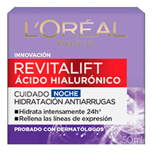 Crema Noche L´oréal Paris Revitalift Ácido Hialurónico X50ml