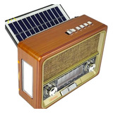 Rádio Recarregável Retro Placa Solar Lanterna Bluetooth Usb