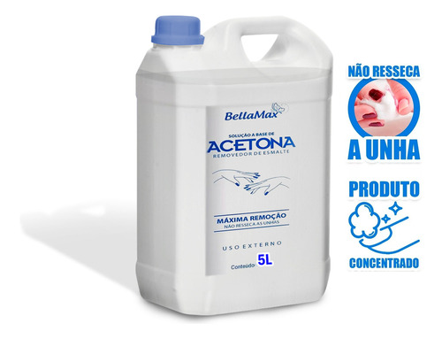 Acetona Vegeta Natural Para Unhas Esmaltes Manicure 5 Litros