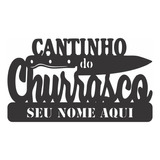 Placa Quadro Cantinho Do Churrasco Personalizada Mdf 60x35cm