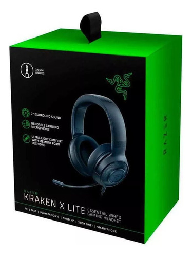 Fone Headset Razer Kraken X Essential Preto 
