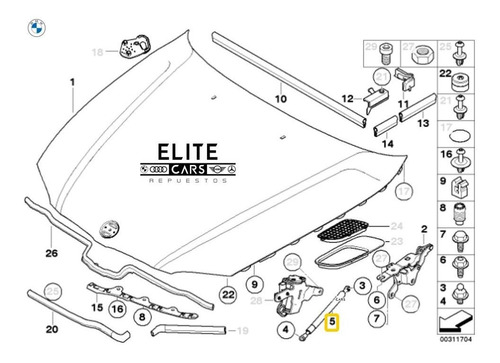 Amortiguador De Capot Para Bmw Serie 1 E87 Lci 2006 2011 Foto 2