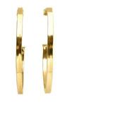 Aros Argolla Tubo Cuadrado 50mm Enchapado Oro 18 K