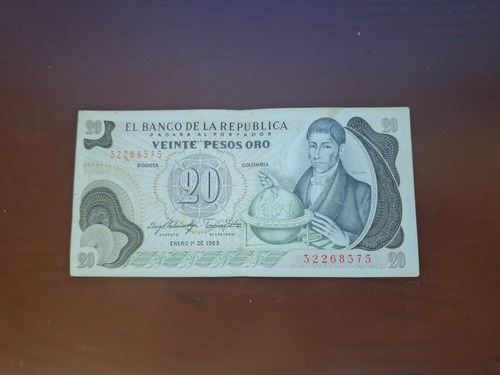 Billete De 20 Pesos Oro Original 1 Enero De 1983