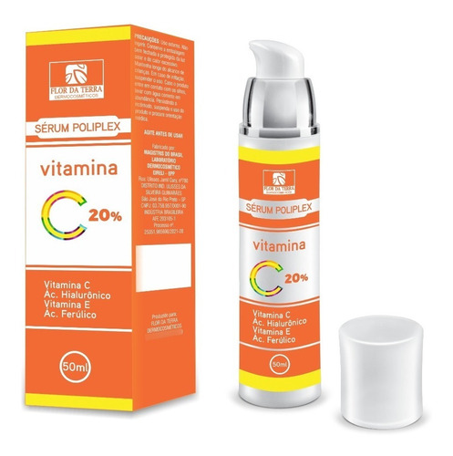 Sérum Vitamina C 20% Com Ácido Hialurônico Flor Da Terra