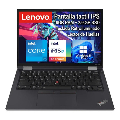 Laptop Lenovo Thinkpad X13 Yoga Gen 2, 2 en 1, Intel Core i5, 16 GB RAM, 256 GB SSD, pantalla táctil 13.3\