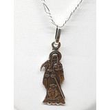 Dije De La Santa Muerte Plata Ley .925 Incluye Cadena Mod03