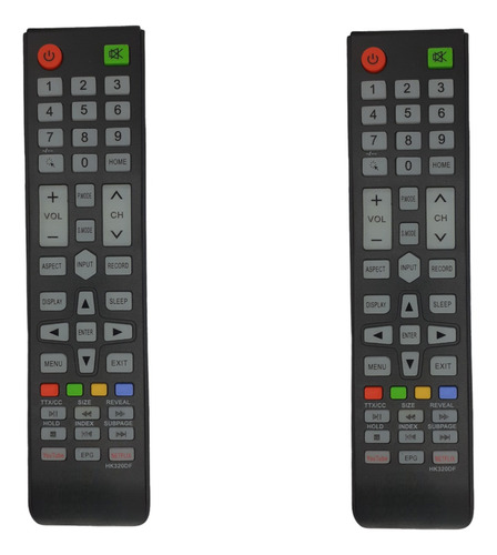 Kit 2 Controle Remoto Tv Compatível Hq Smart Netflix Hk320df