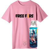 Polera Free Fire + Botella En Aluminio 750ml - Estampaking