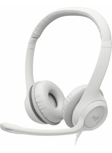 Logitech Audífonos Con Micrófono H390, Alámbrico Usb, Blanco