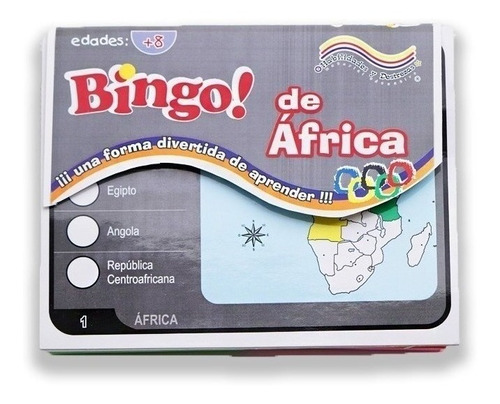 Bingo De África 24 Tableros Juegos Mesa Educativo Niños 