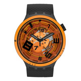 Reloj Swatch Oops! Sb01b127 Correa Negro Bisel Transparente