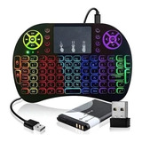 Mini Teclado Sem Fio C/ Led Usb Tv Xbox Ps4 Tv Box Air Mouse