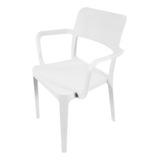 Silla Plástica Con Apoya Brazos Minimal Blanco Dvp