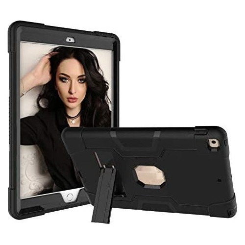 Funda Para iPad 5ta Y 6ta Gen Uso Rudo Con Base Negro