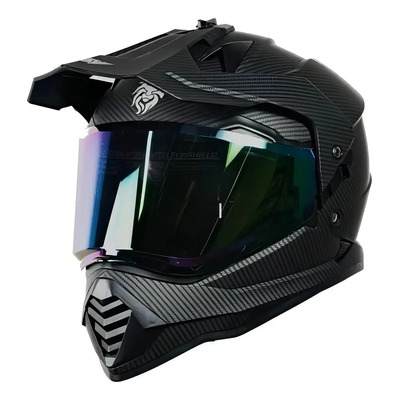 Casco Kov Doble Proposito Onix Tipo Carbon Certificado Dot Color Negro Mate Tamaño XL(61-62 cm) | Envío gratis