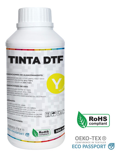 Tinta Para Dtf 500ml Premium Tinta Textil Direct To Film