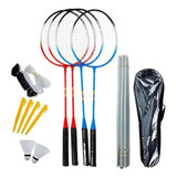 Set Badminton Sixzero 4 Raquetas 2 Pluma Red Bolso Tyttennis