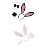 Regalo 2 Sets Niñas Mujeres Rosa Lindo Conejito Negro Conejo