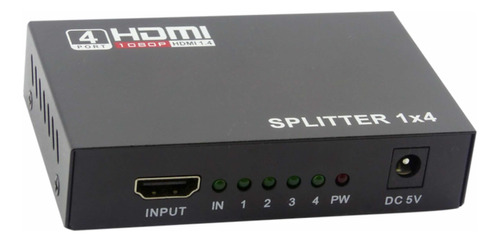 Splitter Hdmi Full Hd 1080 1 X 4 Salidas, Con Transformador