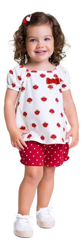 12 Roupa Criança Conjunto Infantil Menina 6 Blusa + 6 Shorts